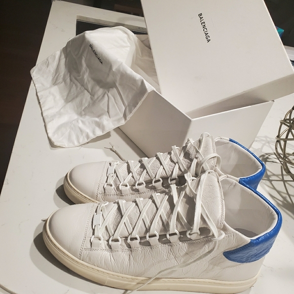 Balenciaga 'Arena' High Top White Sneakers Mens